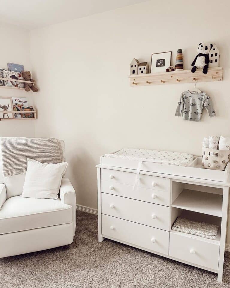 White Nursery with Changing Table Storage