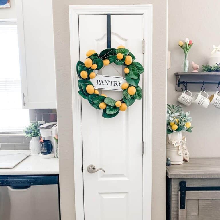 White Pantry Door in Alabaster Kitchen