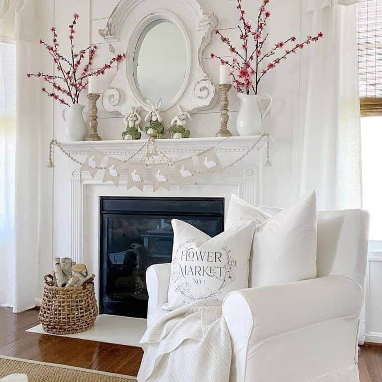 White Pillow Covers on a Soft White Armchair