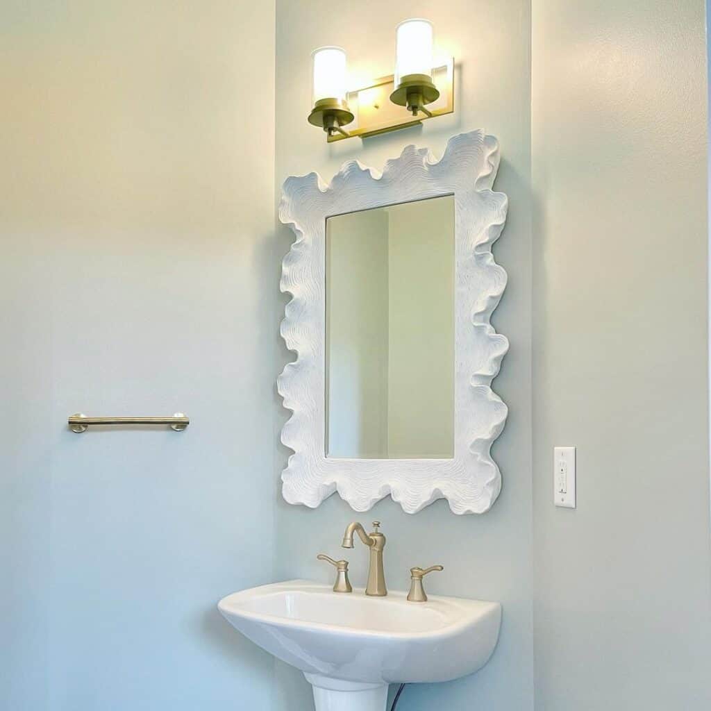 White Scalloped Edge Rectangular Mirror