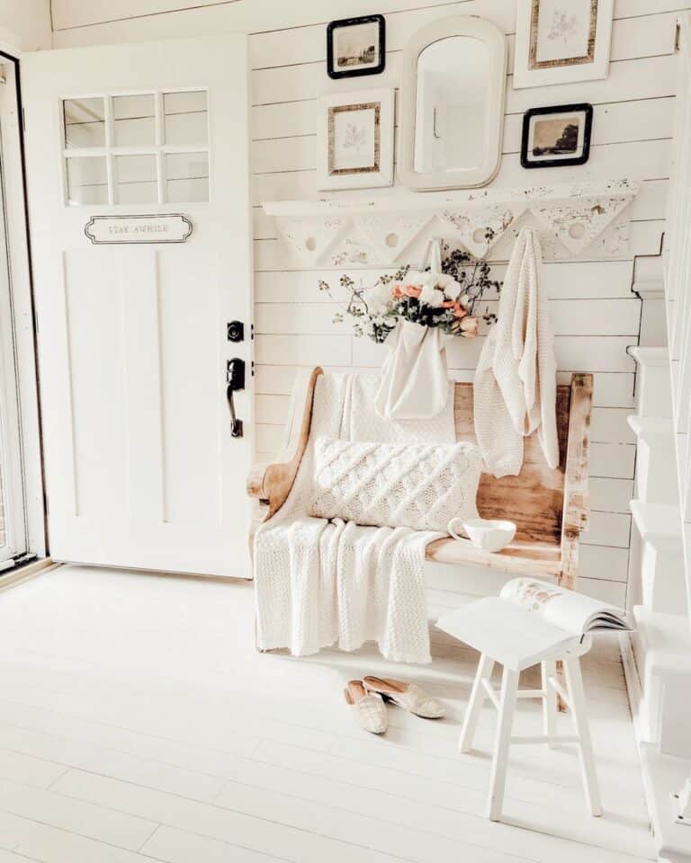 White Shiplap Front Door