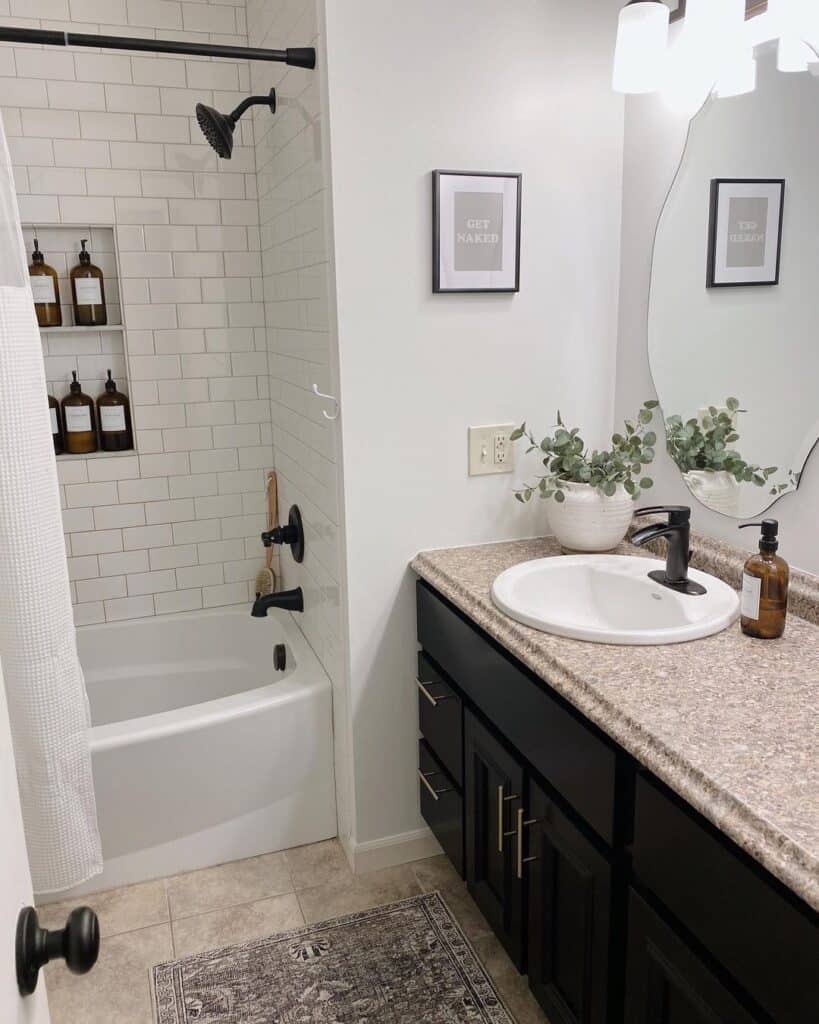 White Subway Tile Shower Niche Trim