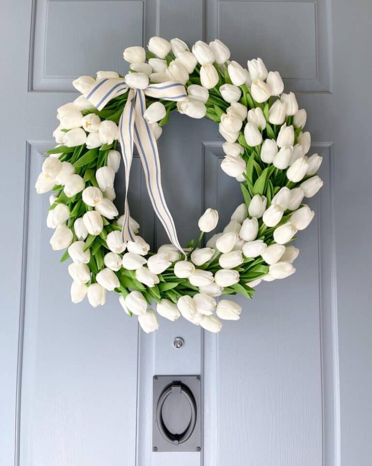 White Tulip Spring Wreath