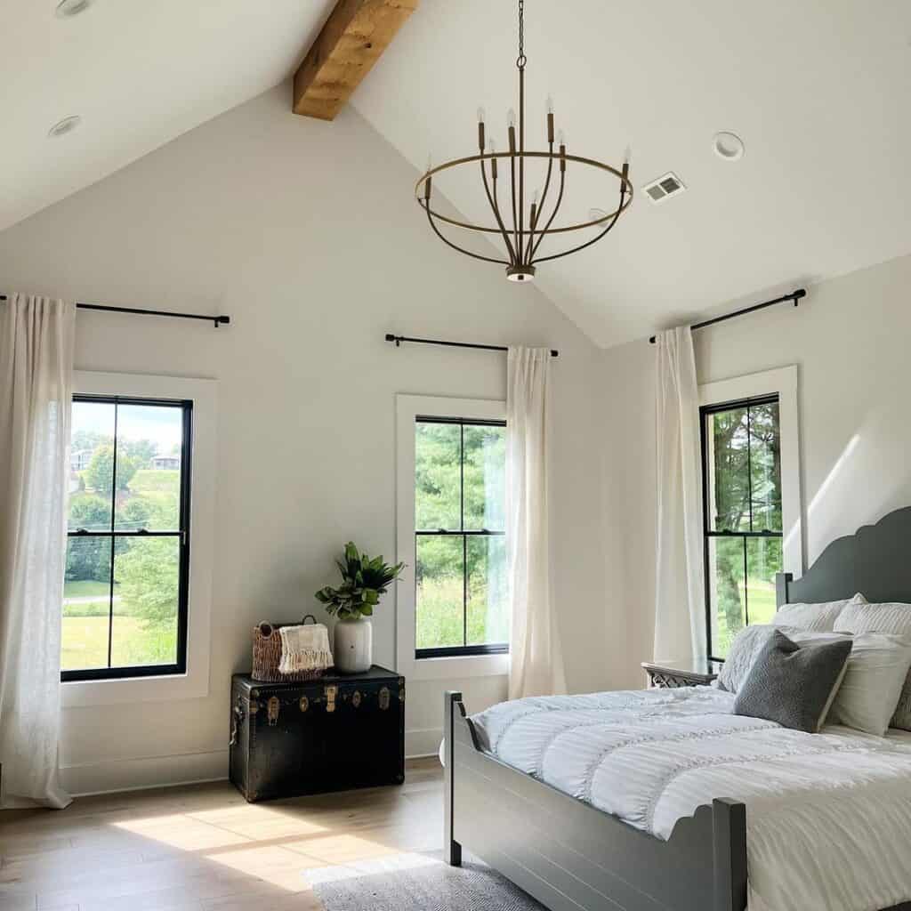 White and Black Trim Bedroom