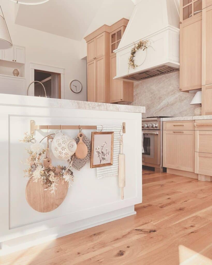 White and Wood Kitchen with Light Floors
