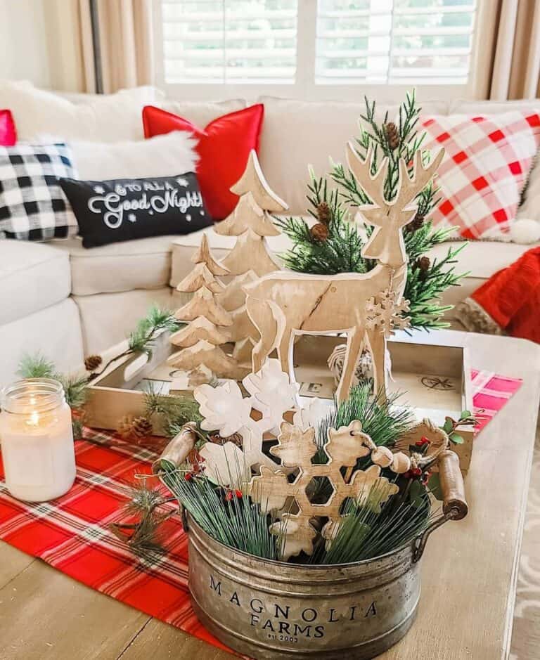 Wood Tree Decor for Coffee Table Centerpiece