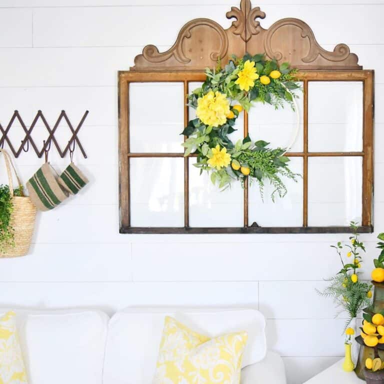 Wood Window Frame Living Room Décor