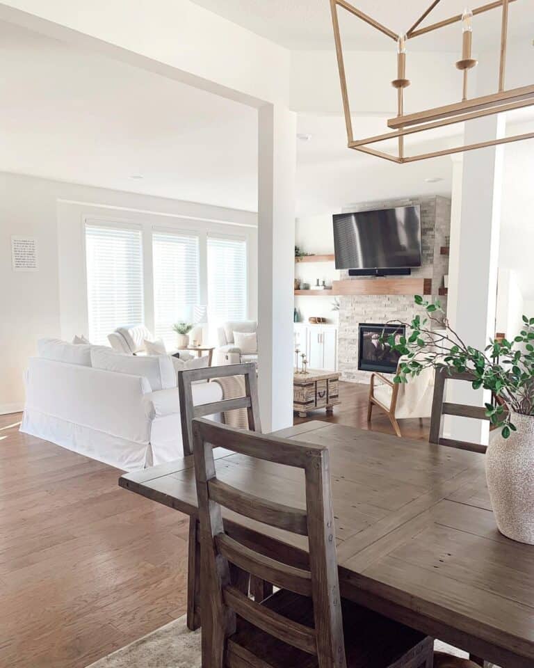 A White Sofa on Wooden Floors in Living Room