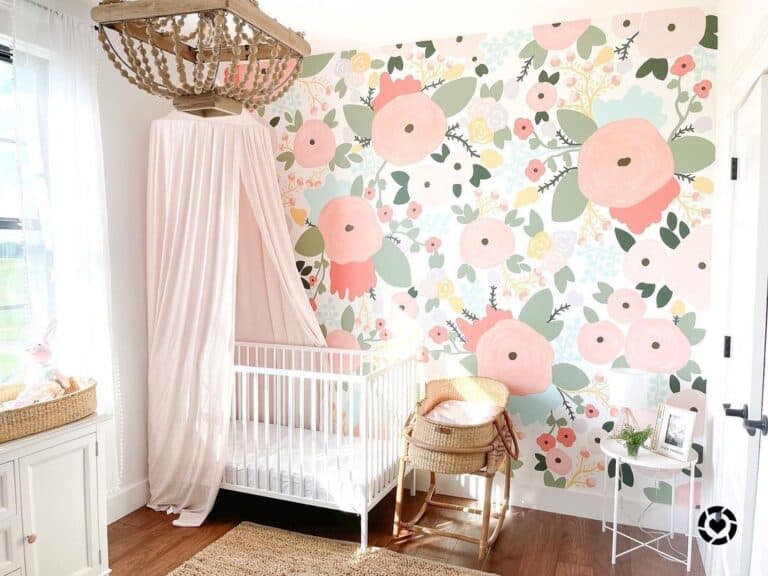 Accent Wall With Colorful Nursery Wall Decals