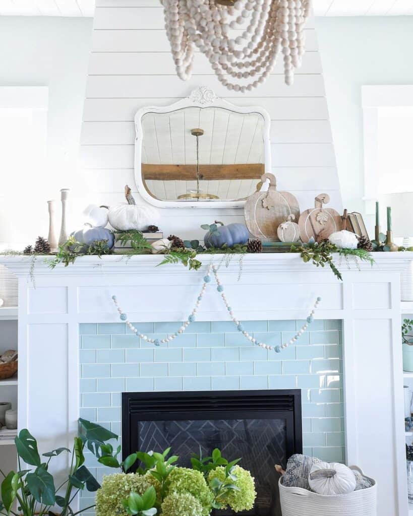 Aqua Brick Fireplace Tile