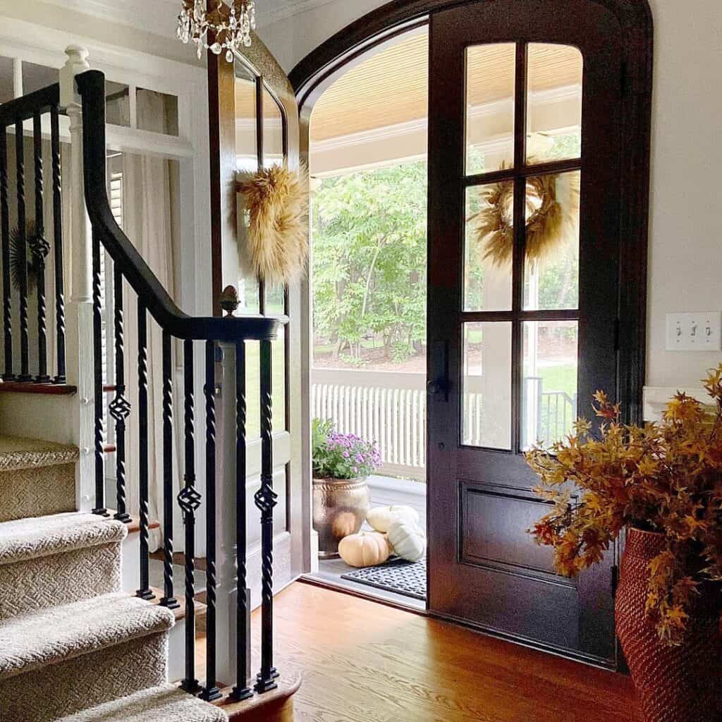 Arched Front Door Modern Farmhouse Entryway
