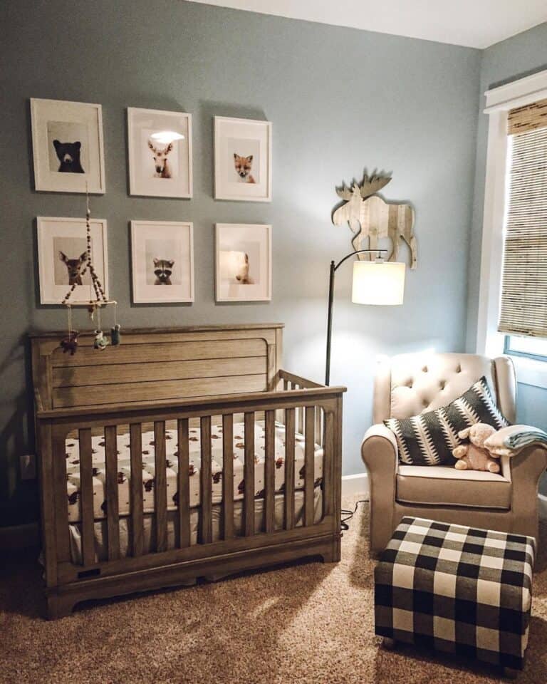 Baby Boy Nursery with Woodland Decor