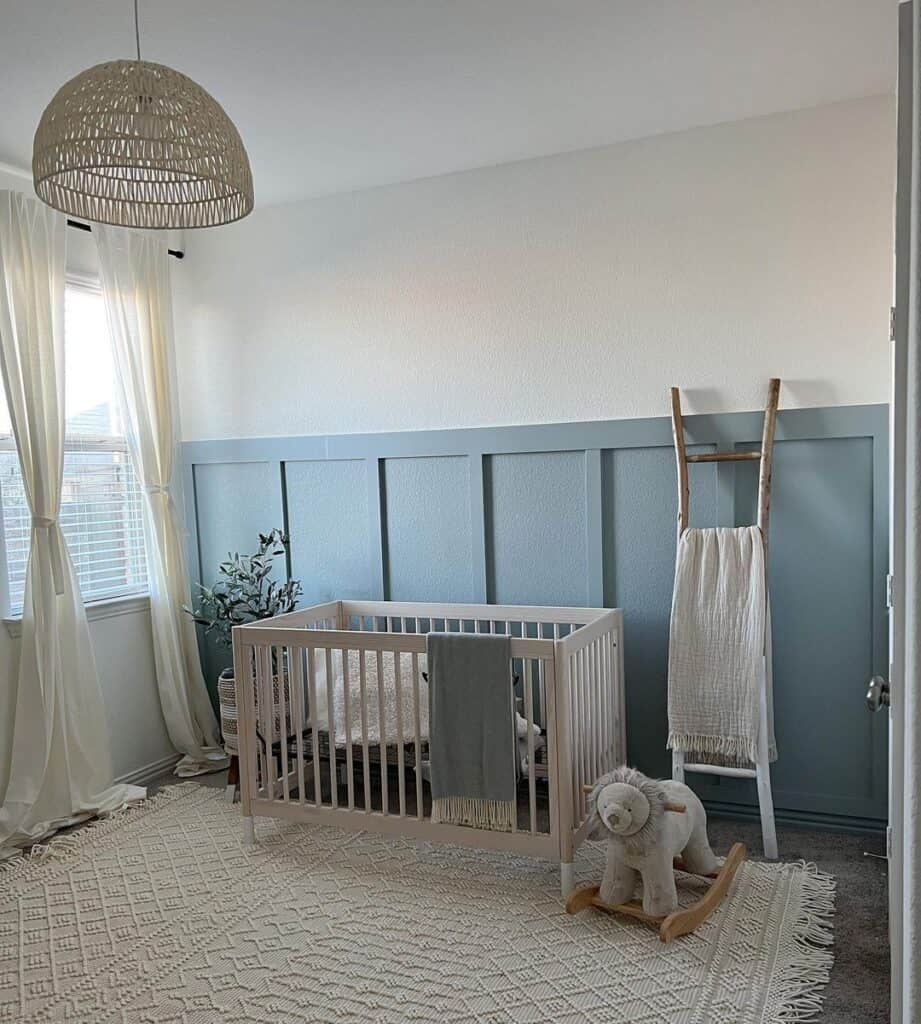 Baby Nursery with Board and Batten Half Wall
