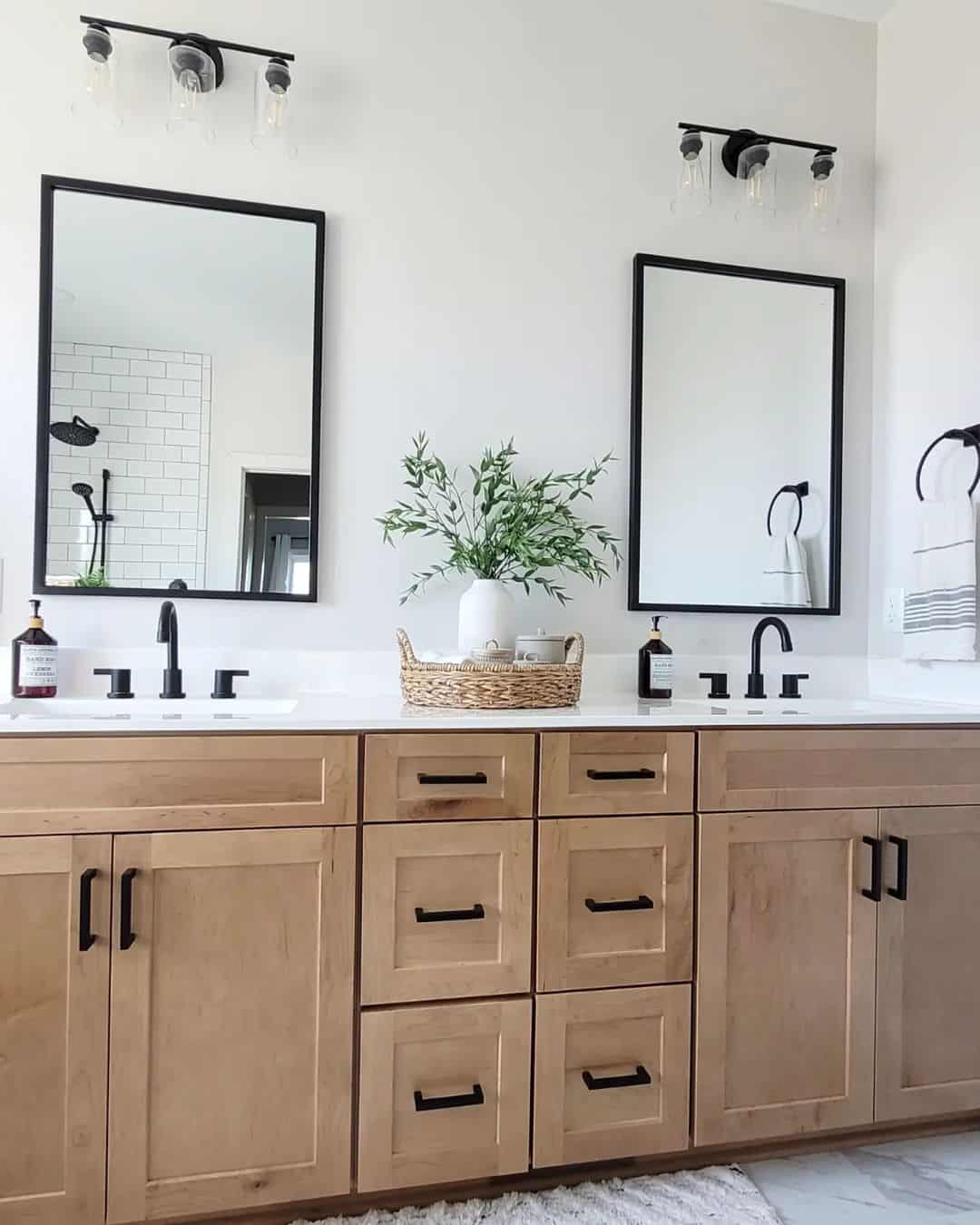 Bathroom Lighting Ideas Over Mirror with Black Accents - Soul & Lane