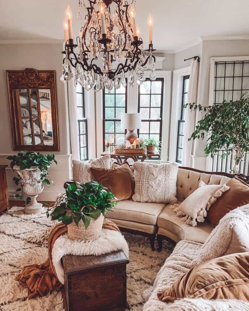 Bay Windows in Classical Living Room