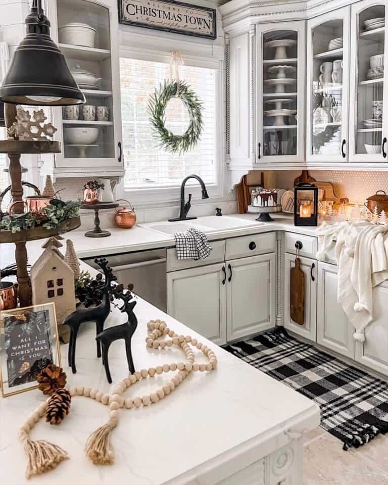 Beige and Black Kitchen Decor for Christmas