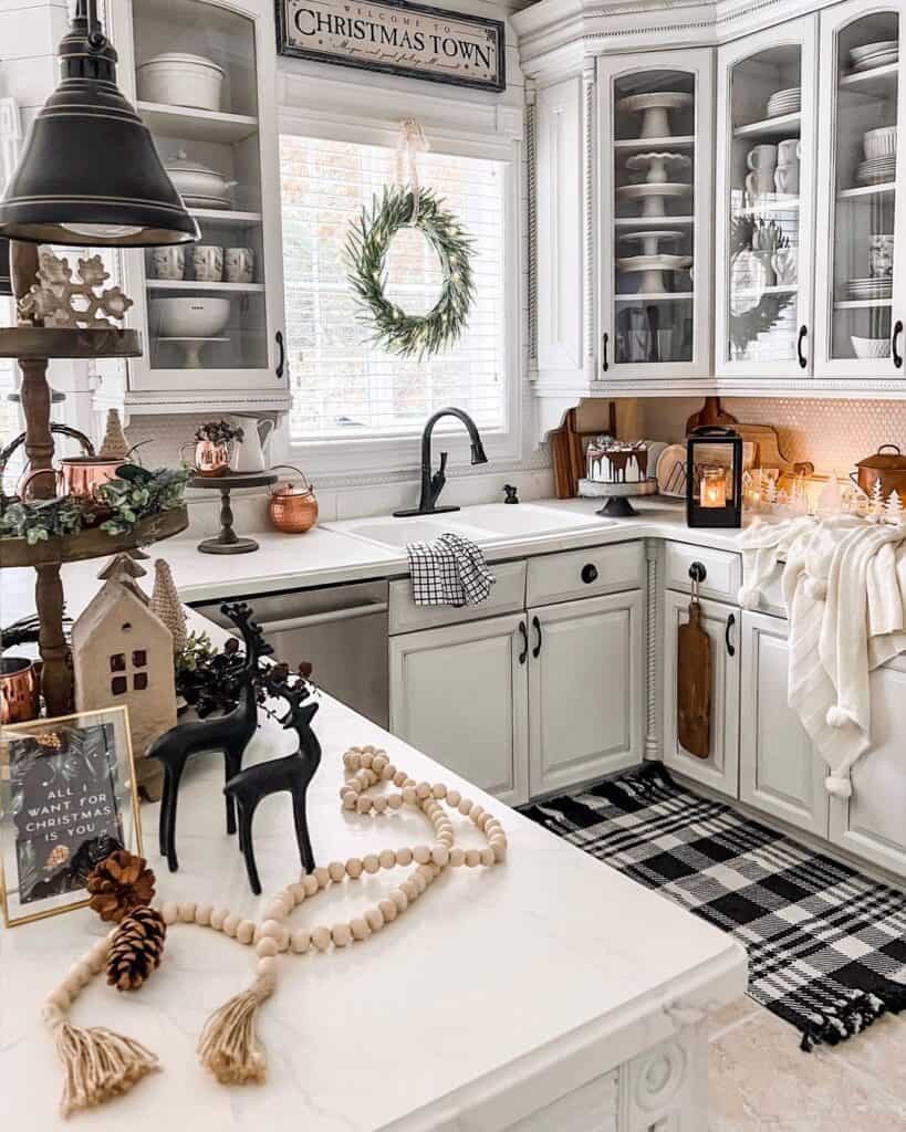 Beige and Black Kitchen Decor for Christmas