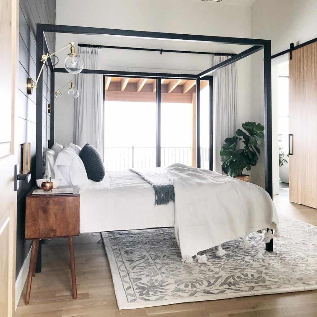 Black Canopy Bed Frame for Bedroom