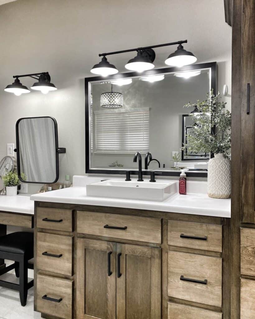 Black Frame Rectangular Bathroom Vanity Mirrors