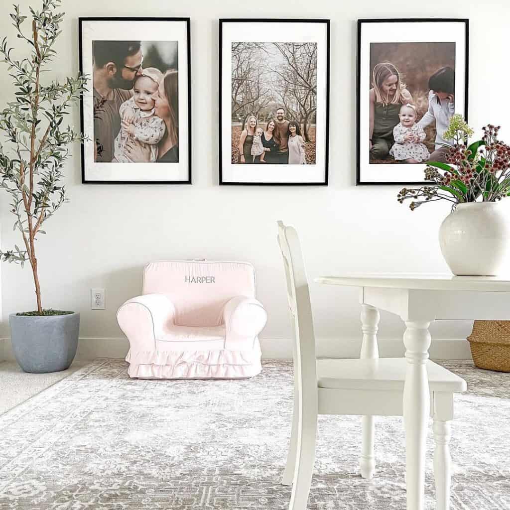Black Framed Pictures as Playroom Wall Décor