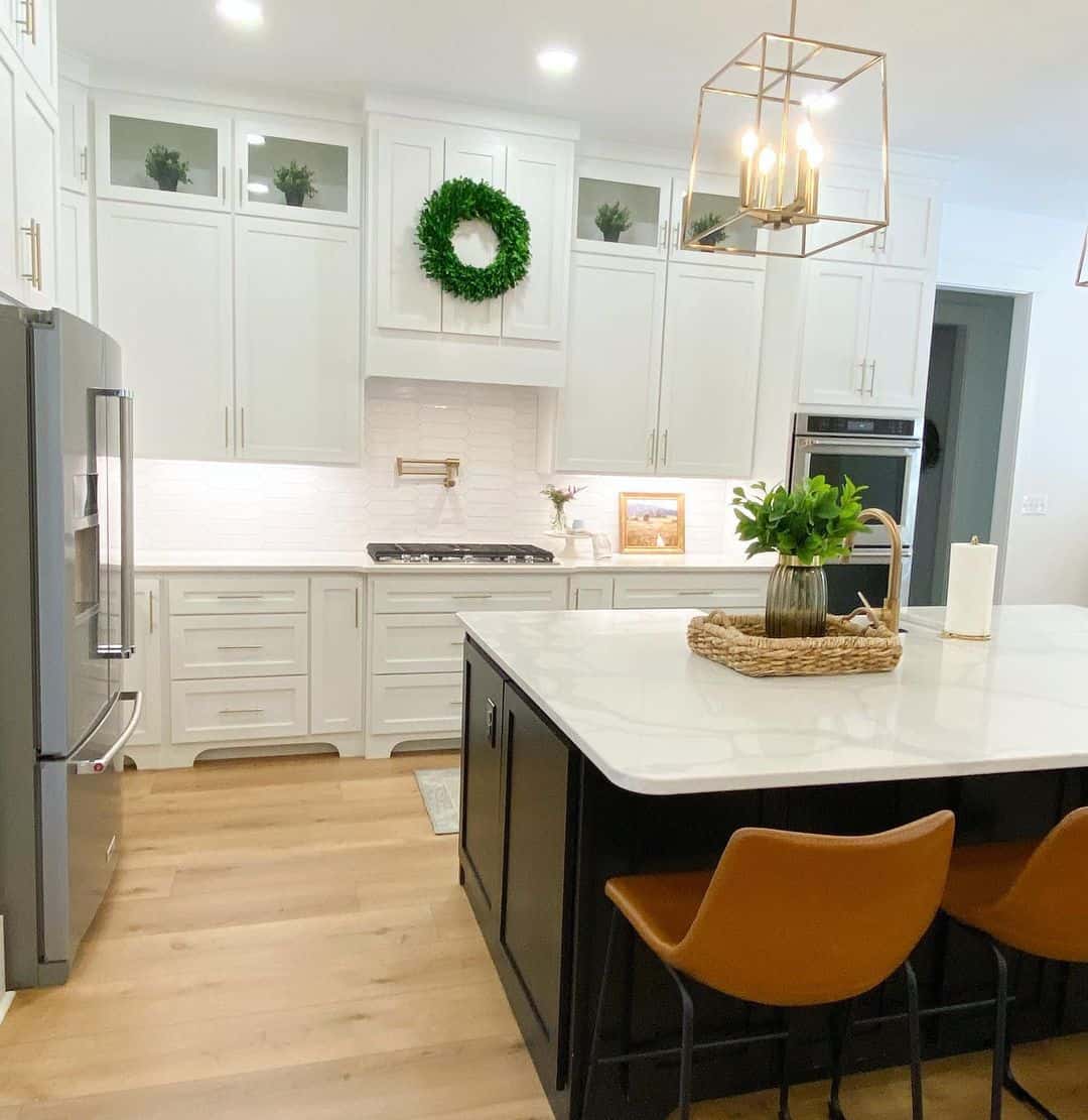 Black And Gold Marble Kitchen Island
