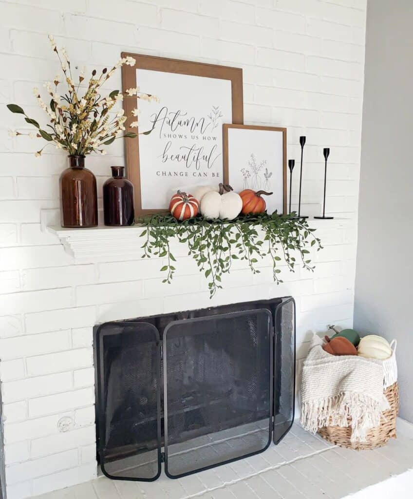 Black Metal Farmhouse Fireplace Screens