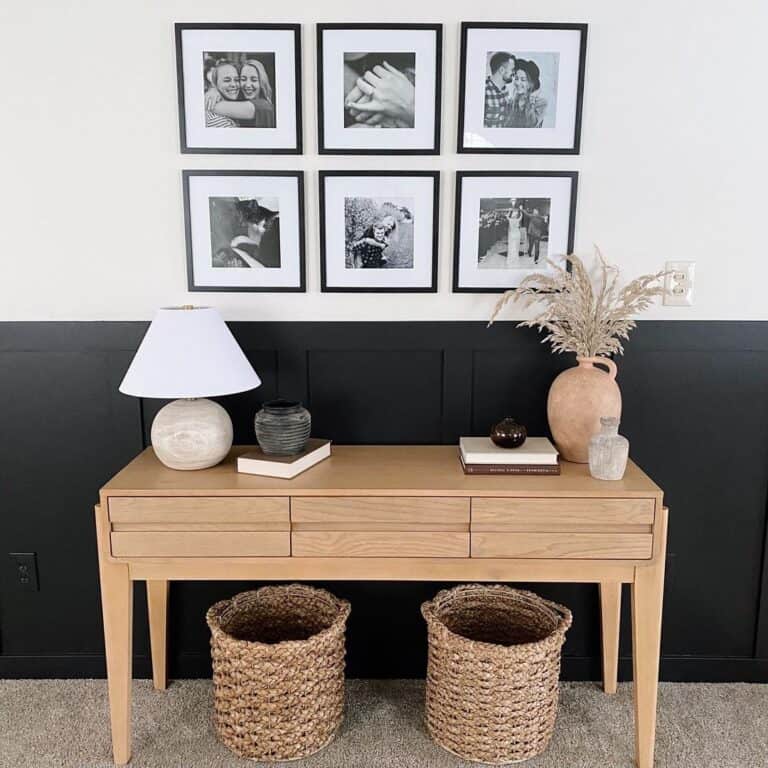 Black and White Entryway Photo Wall Ideas