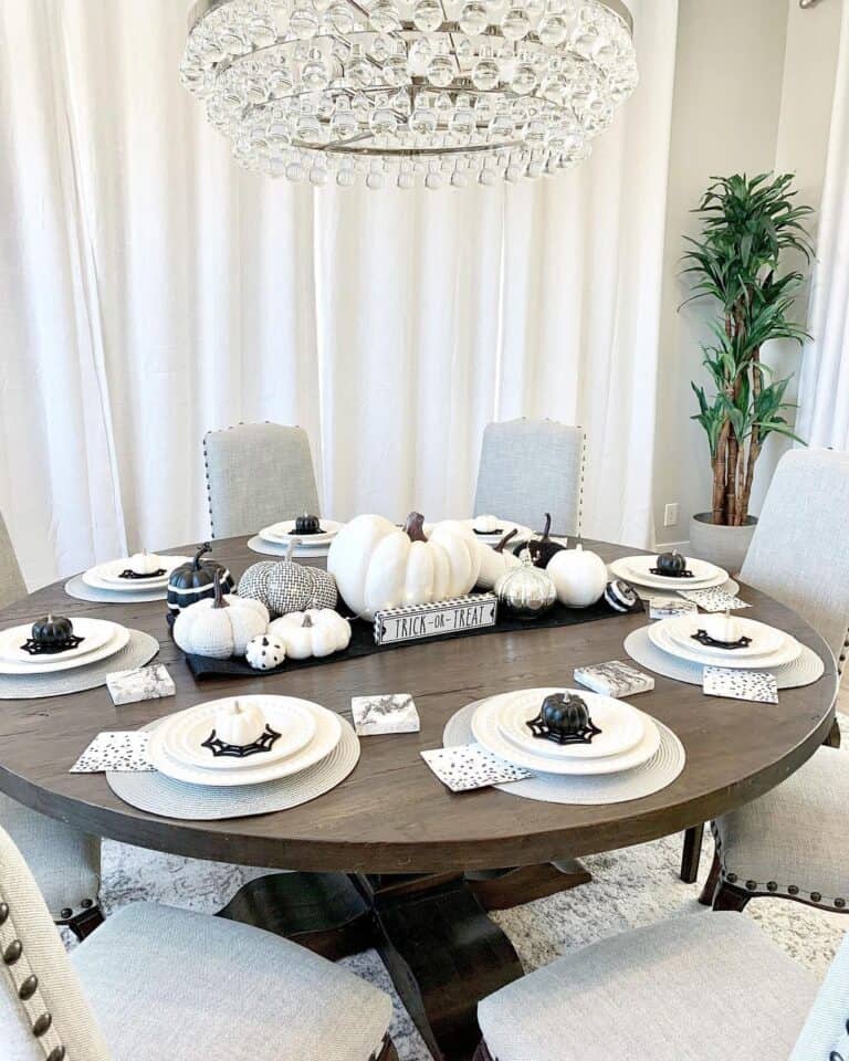 Black and White Halloween Dining Room