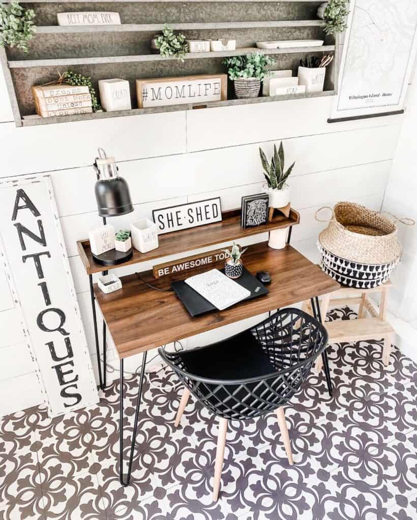 Black and White Modern Farmhouse Desk