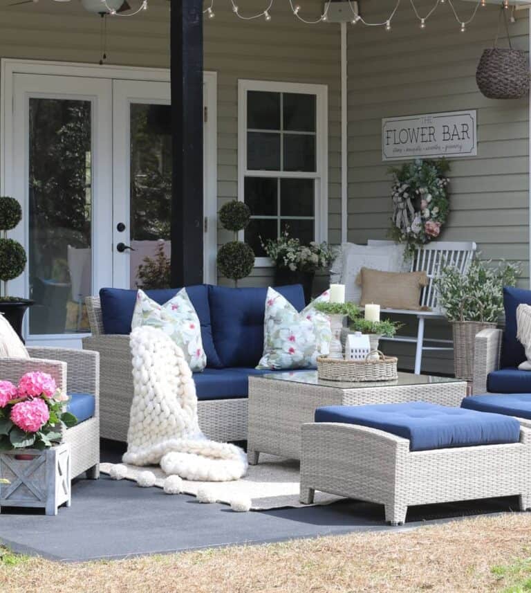 Blue Outdoor Sofa for Porch