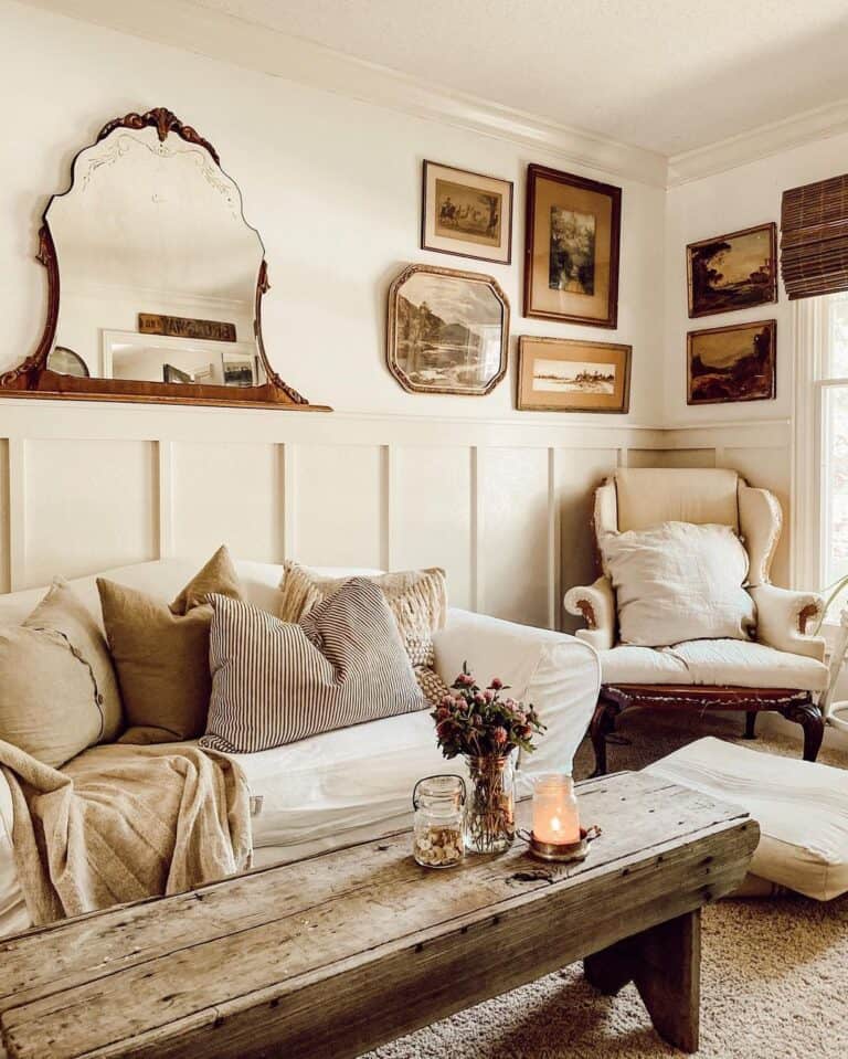 Brown and White Antique Gallery Wall
