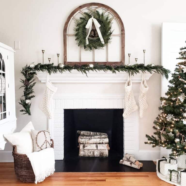 Christmas Mantel Ideas for White Fireplace