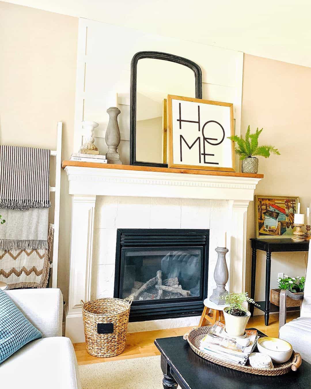 Cozy Living Room with Modern Mantel Decor Soul & Lane