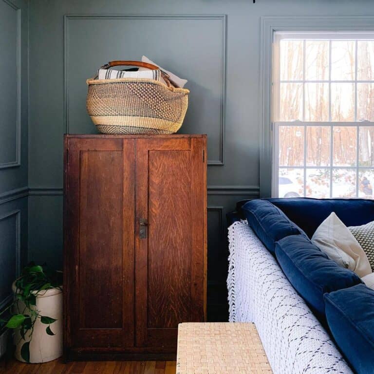 Dark Blue Couch in Living Room