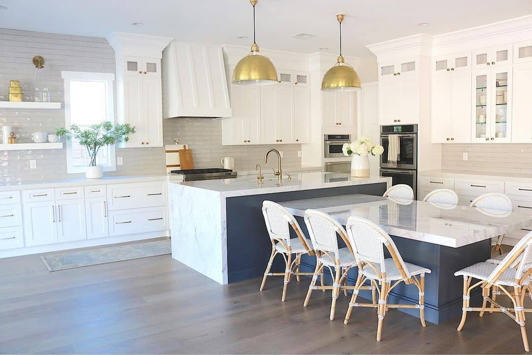 Dark Gray Kitchen Island with Waterfall Edge - Soul & Lane
