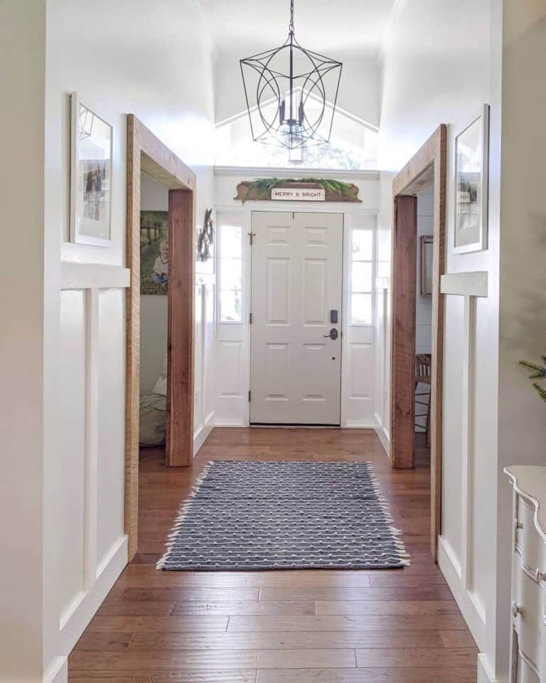Entryway Abstract Lighting Creates Focal Point