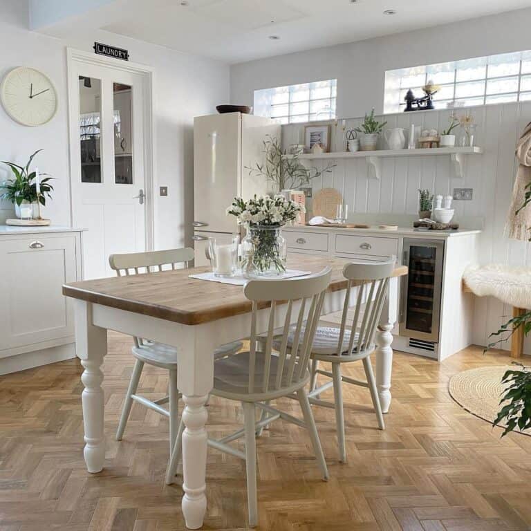 Farmhouse Kitchen with Floral Accessories