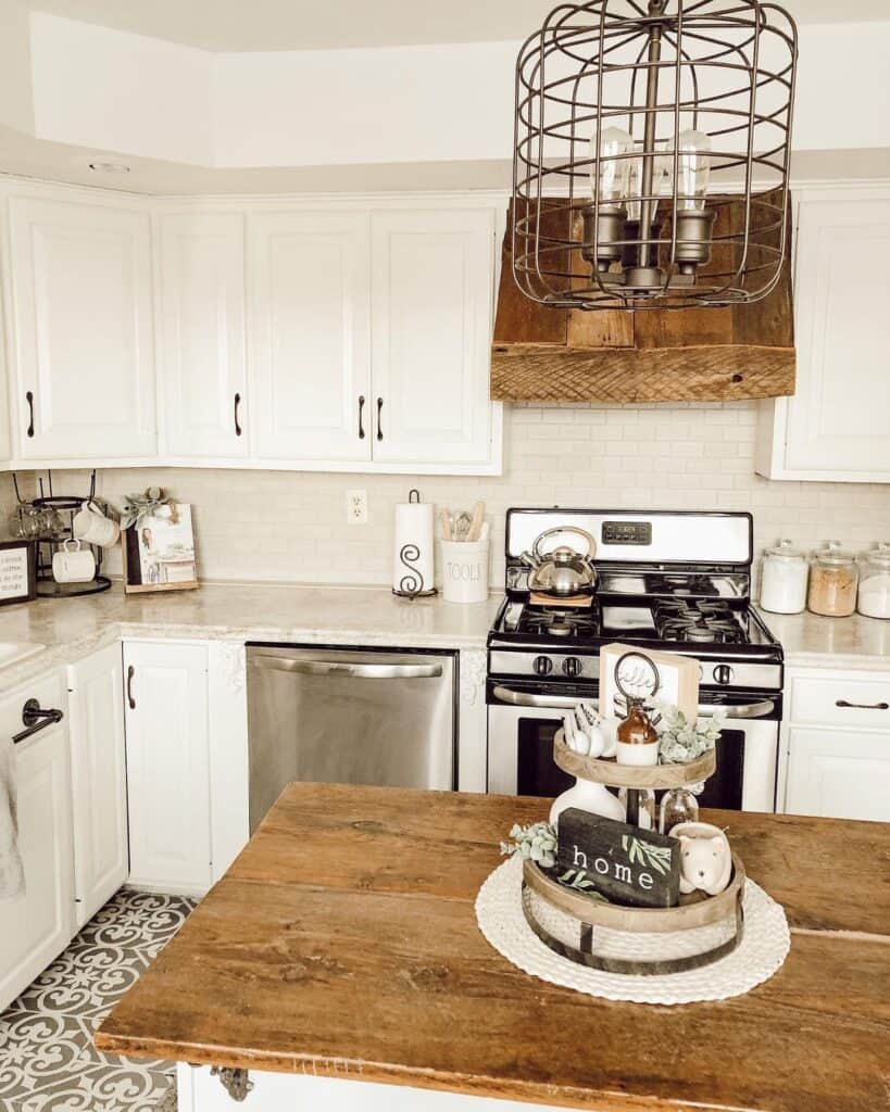 Farmhouse Kitchen with Wooden Accents