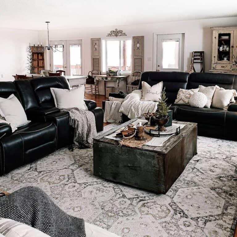 Farmhouse Living Room with Rustic Décor