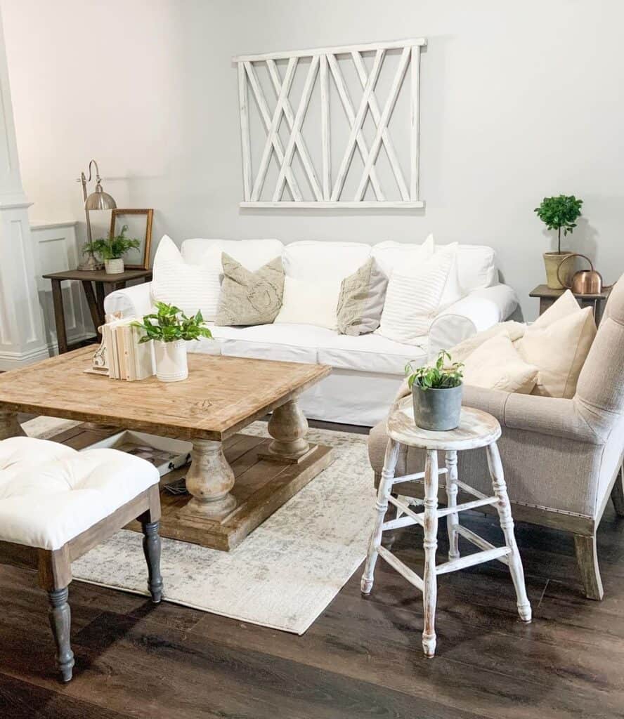 Farmhouse Living Room with Wood Side Tables Soul & Lane