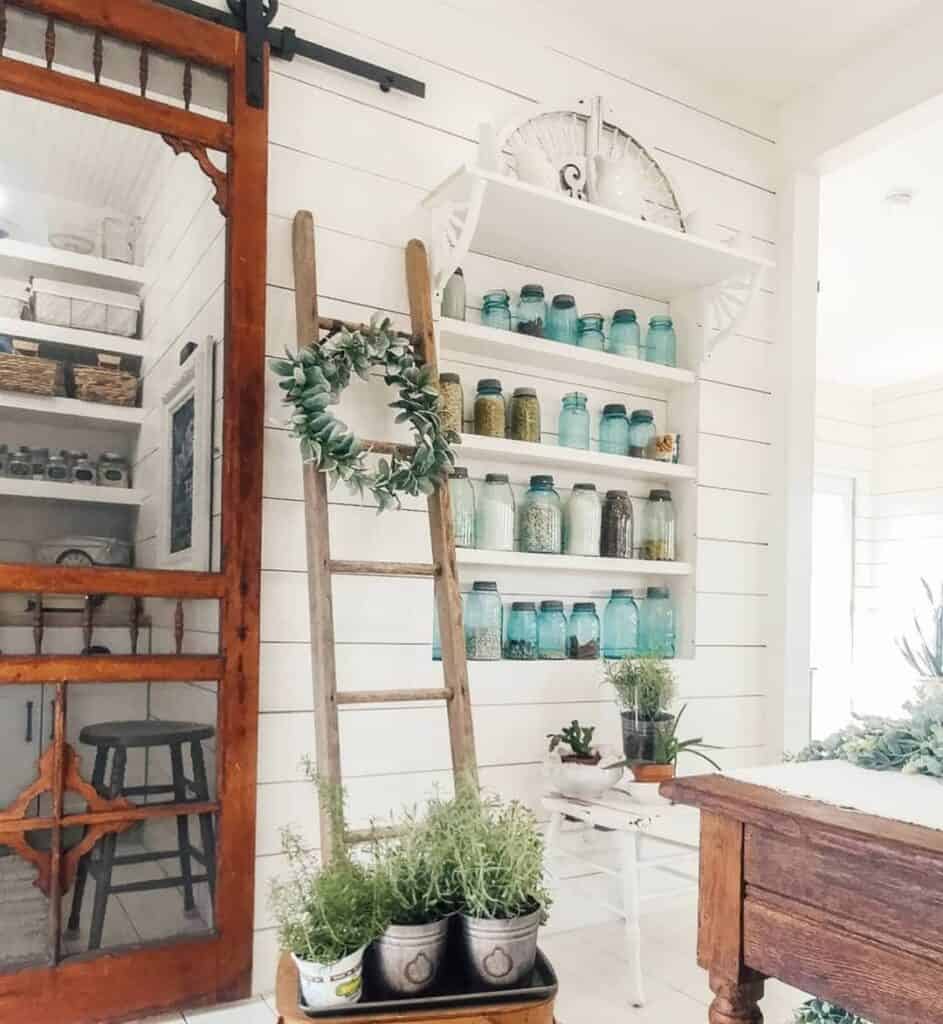 Farmhouse Sliding Wood Pantry Door