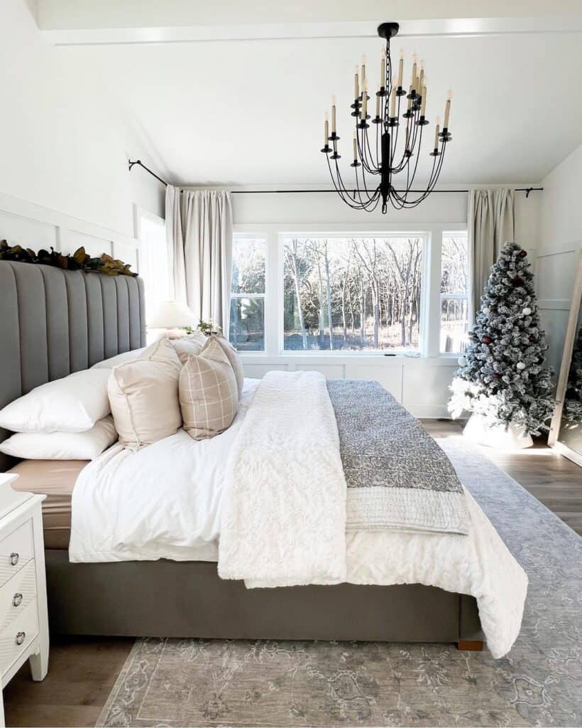 Festive Comfy Bedroom with Cream Accents
