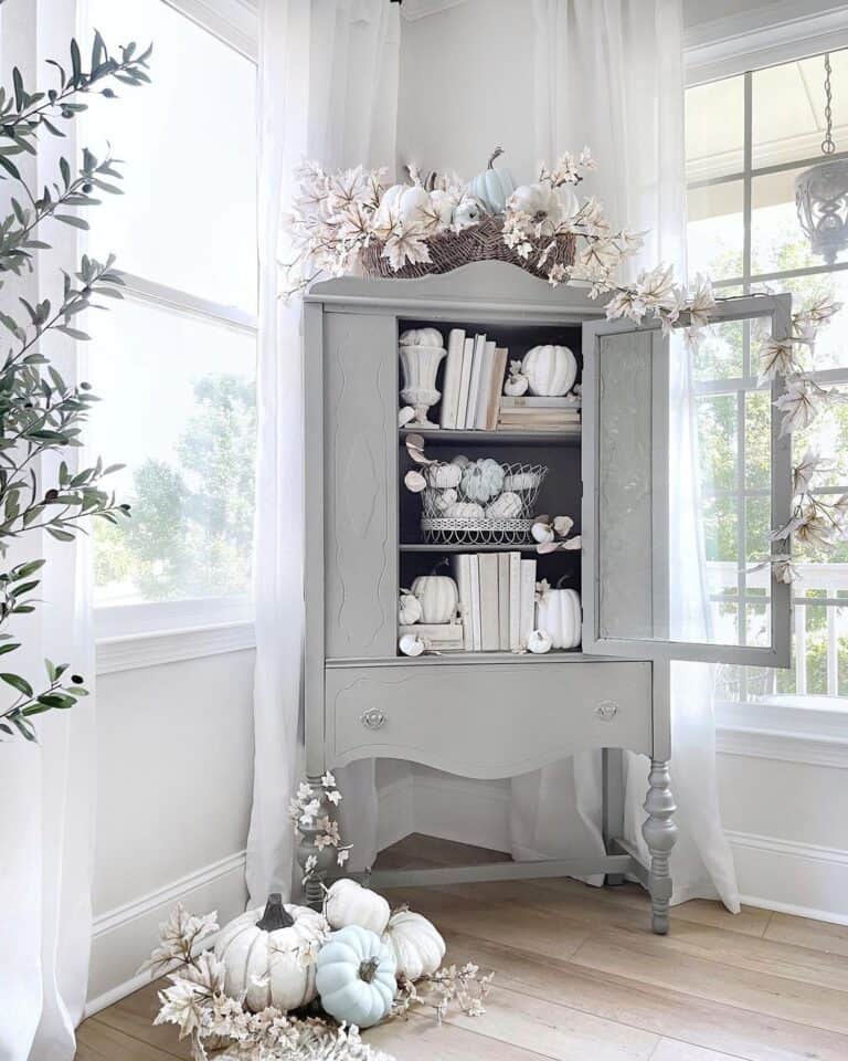 French Farmhouse Dresser with Pumpkins