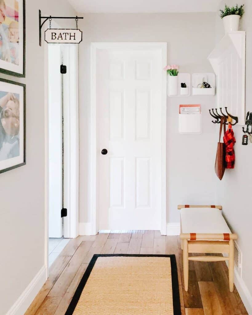 Gorgeous Hallway with Bath Sign