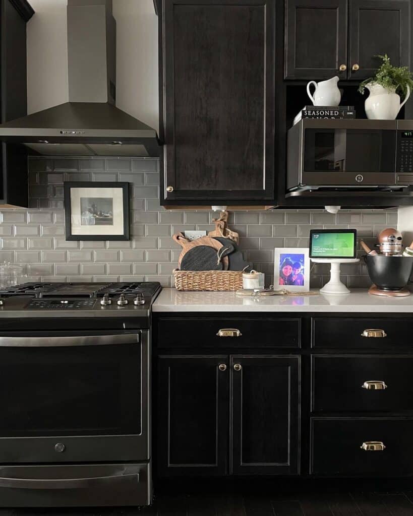 Gray Backsplash for Dark Cabinets and Light Countertops