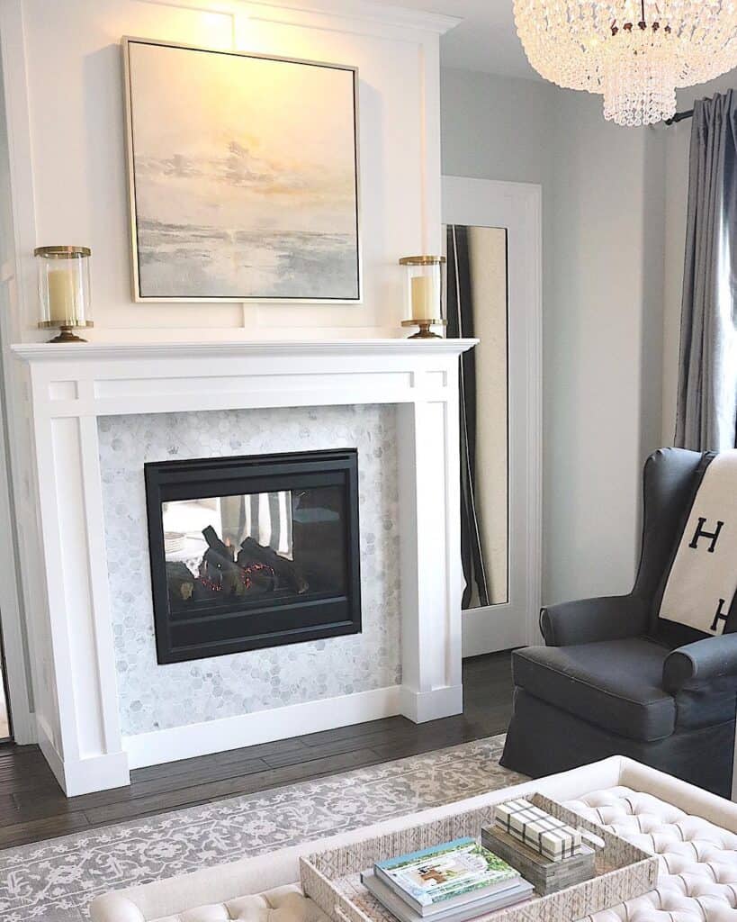 Gray Honeycomb Fireplace Tile