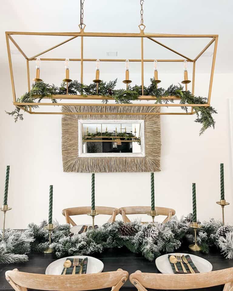 Green and Gold Festive Table Decor