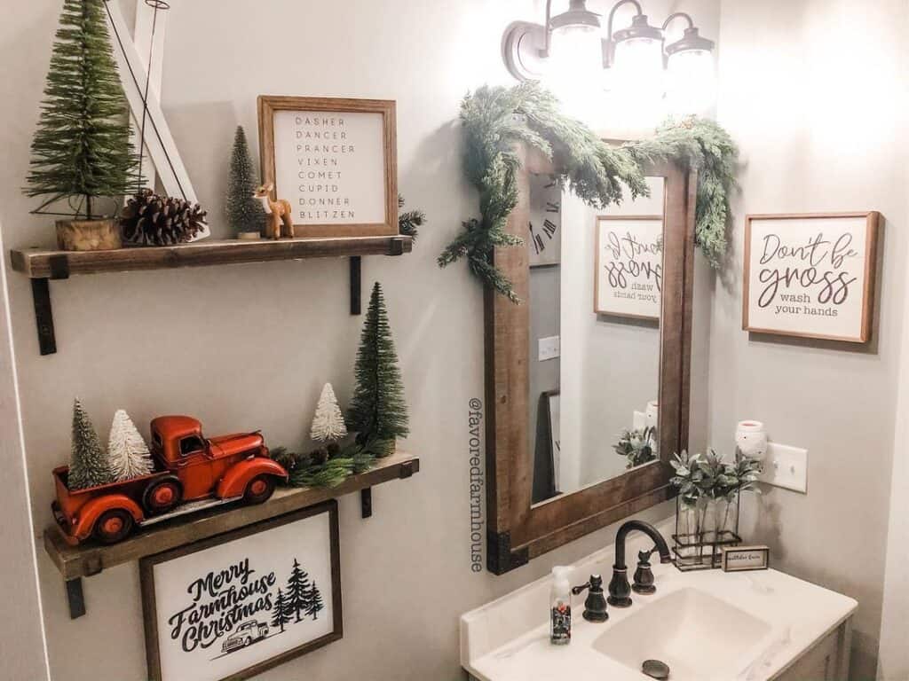 Guest Bathroom Signs and Christmas Decor