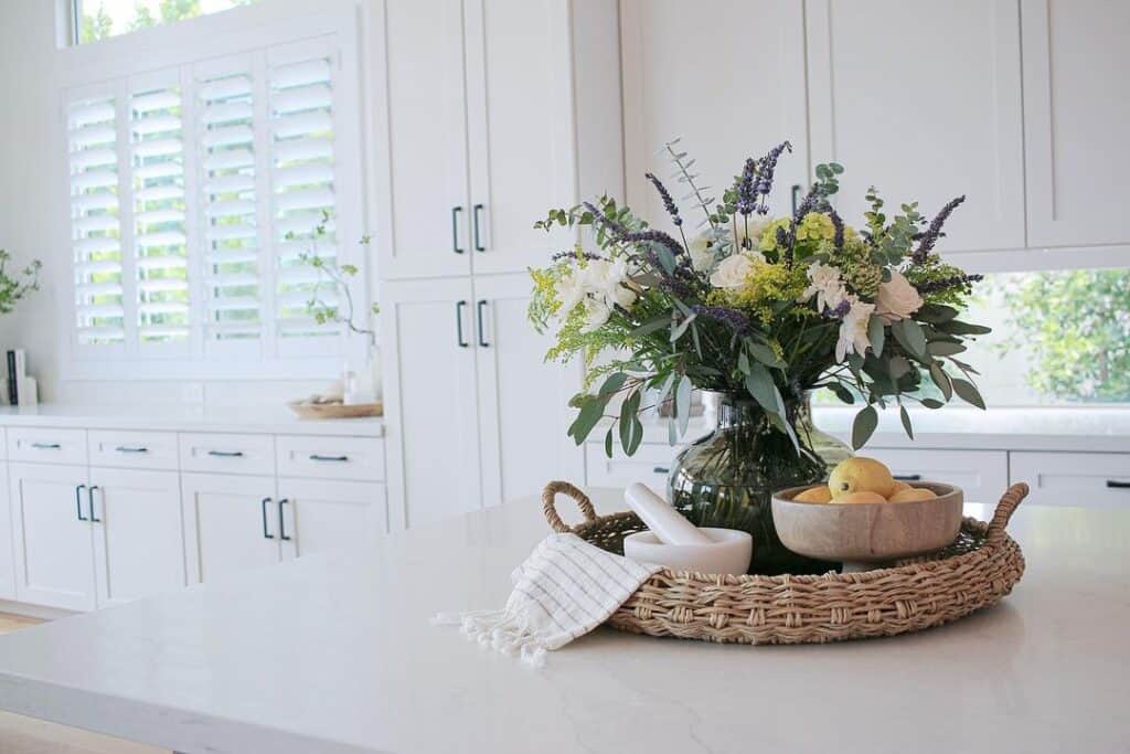 Kitchen Counter with Floral Arrangement