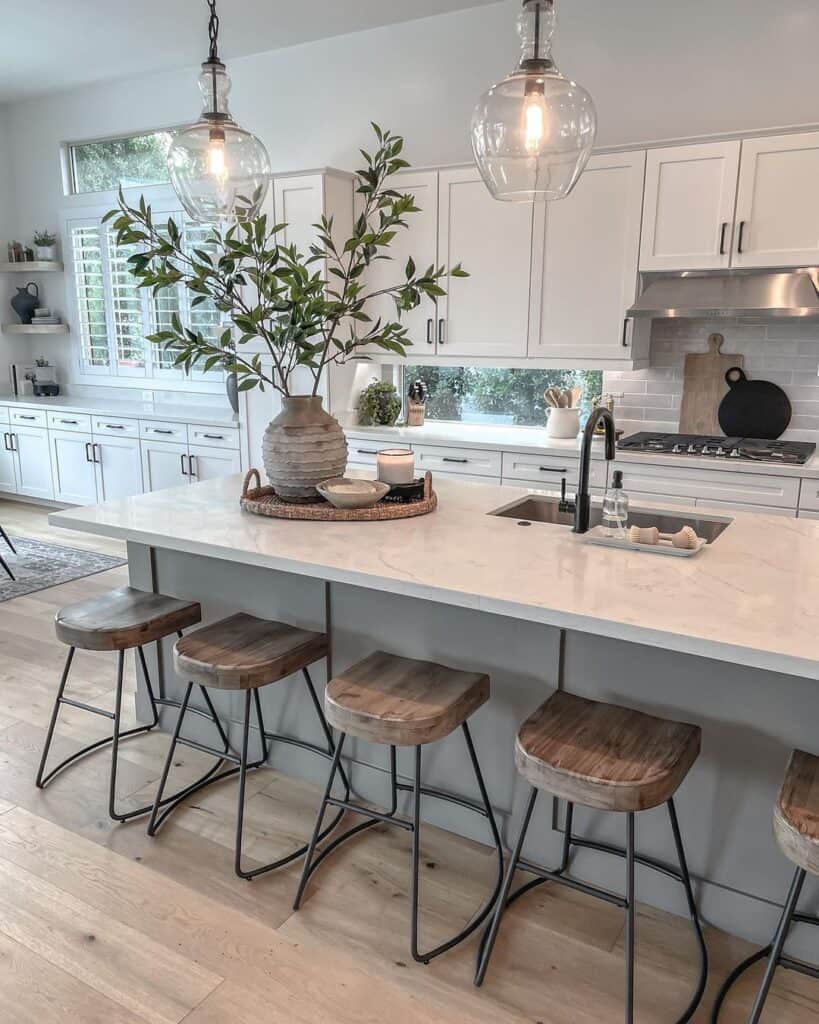 Kitchen Island Centerpiece Ideas with Foliage